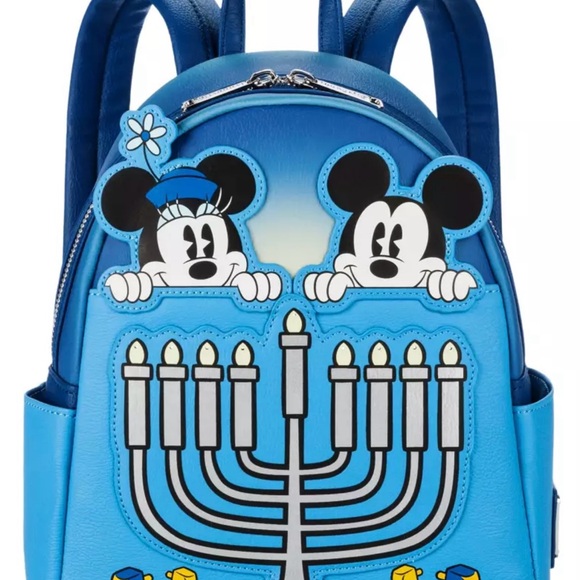 Mickey Mouse and Minnie Mouse Hanukkah Light-Up Loungefly Mini Backpack - Picture 5 of 5